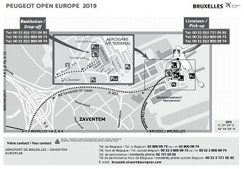 Car Leasing Map at Brussels Airport